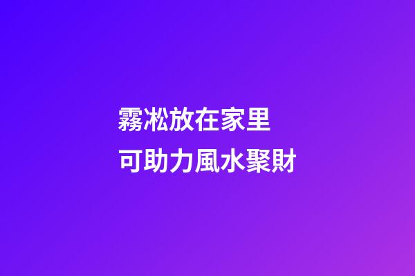 霧凇放在家里 可助力風水聚財